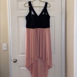 PROMPOUS GIRLY dress-high low in black & pink
